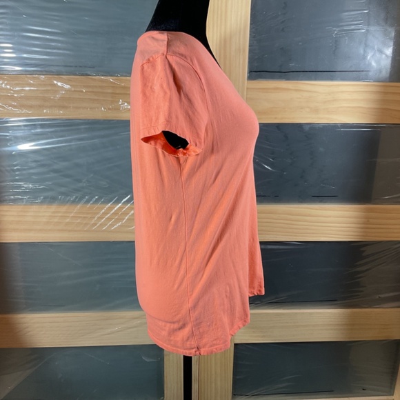 My Style Peach Round Neck Lycra Vintage Short Sleeved T-Shirt - Picture 4 of 7